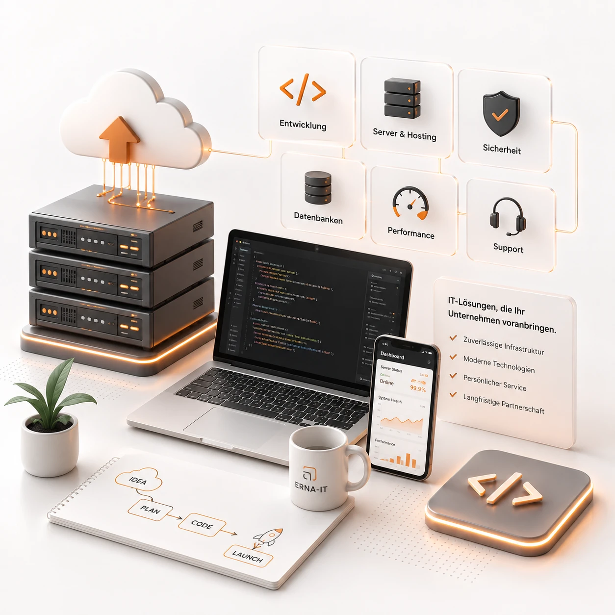 Team von ERNA-IT bei der Softwareentwicklung